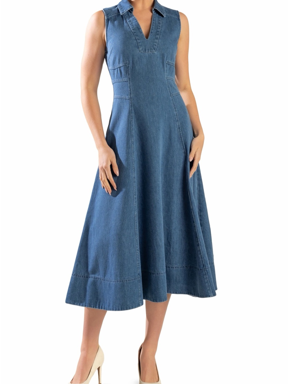 nordstroms freemarket Sleeveless Washed Denim Midi Dress size large